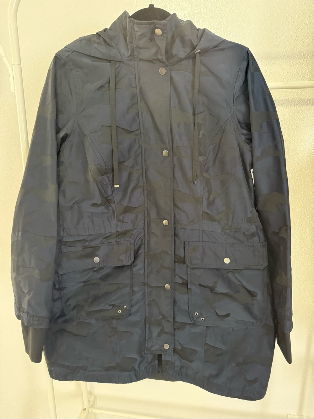 Athletic Works Navy Blue Camouflage Utility Jacket with Hood